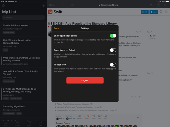 Llitgi for Pocket iPad screenshot 5 - News app