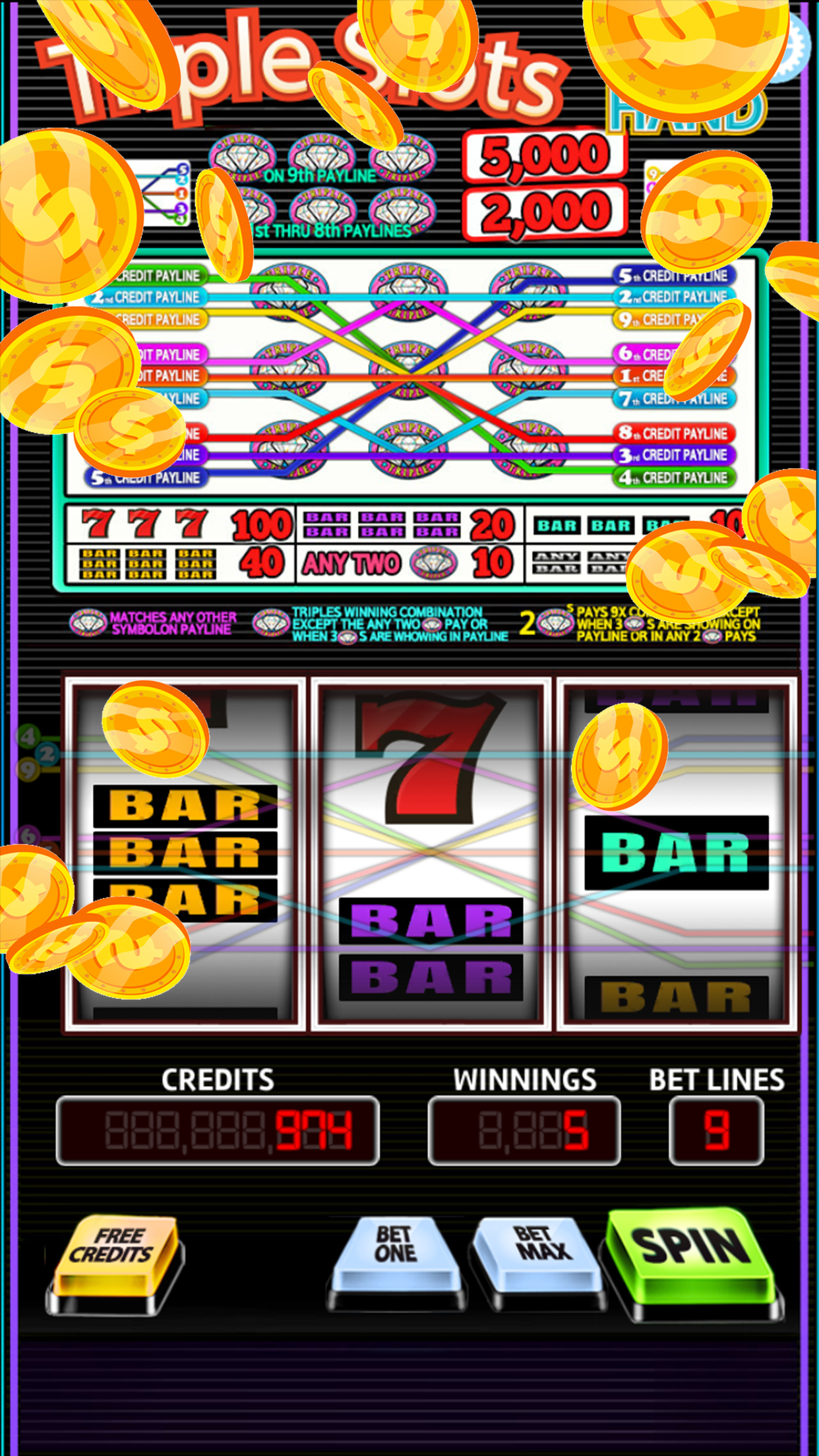 Triple Slots Multi Line