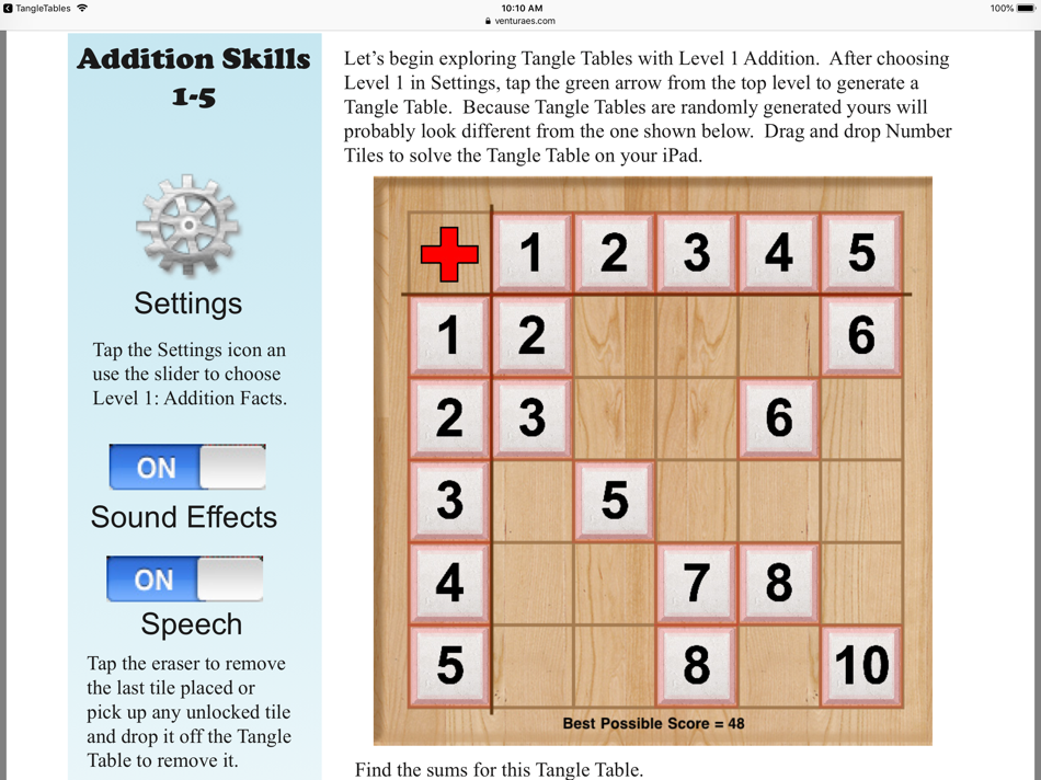 #5. TangleTables (iOS) 由: Ventura Educational Systems