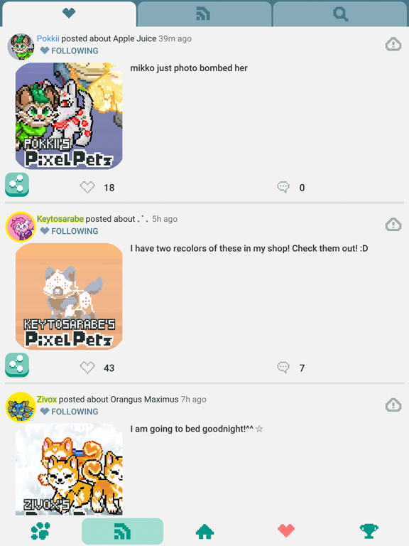 Pixel Petz iPad screenshot 5 - Social Networking app