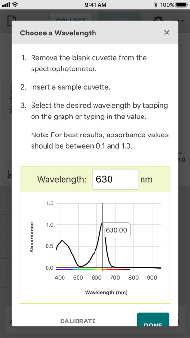 Vernier Spectral Analysis Screenshot