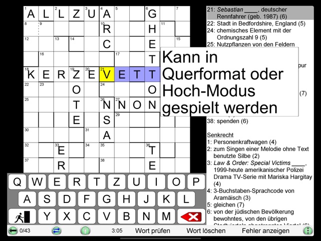 Schweizer Kreuzworträtsel im App Store