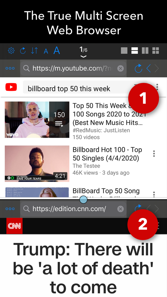 #1. Dual - Multi Screen WebBrowser (iOS) Podle: Dongwook Cho