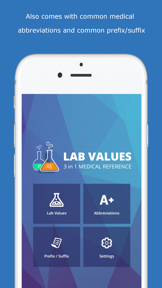 Lab Values Medical Reference screenshot
