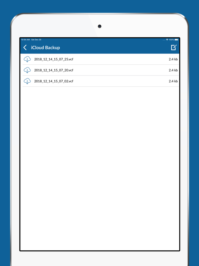 Contact Backup - Restore