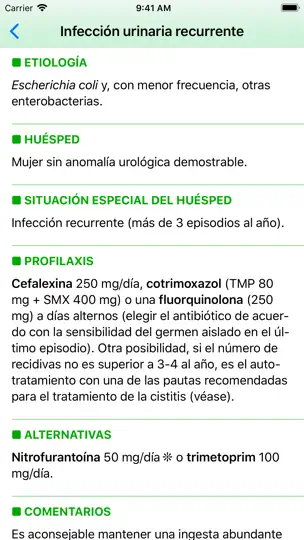Captura de pantalla de Guía Mensa en iPhone 4