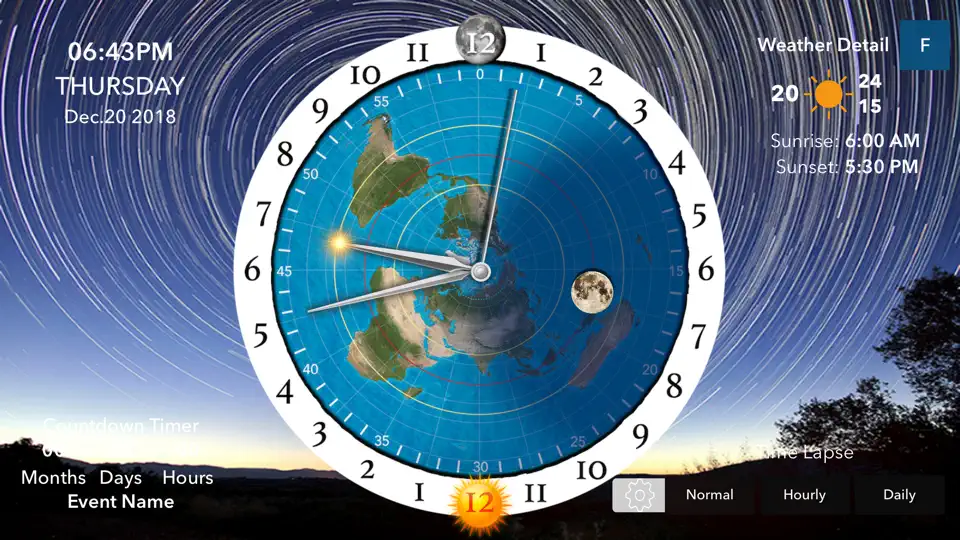 Flat Earth Sun & Moon Clock iPhone Ekran Görüntüsü 4