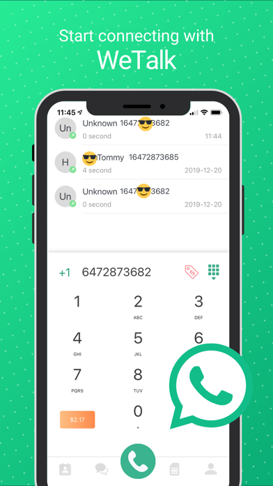 Screenshot #1 pour WeTalk- WiFi Calls & 2nd Phone