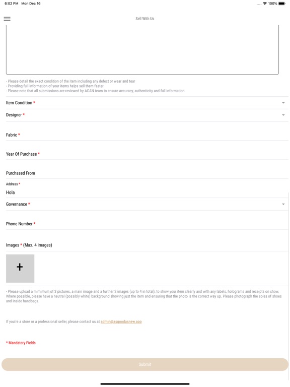 AGAN iPad screenshot