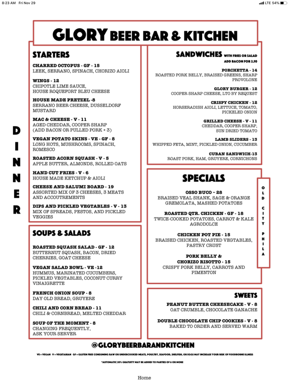 Screenshot #4 pour Glory Beer Bar & Kitchen