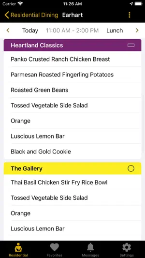 Purdue Mobile Menus screenshot 2