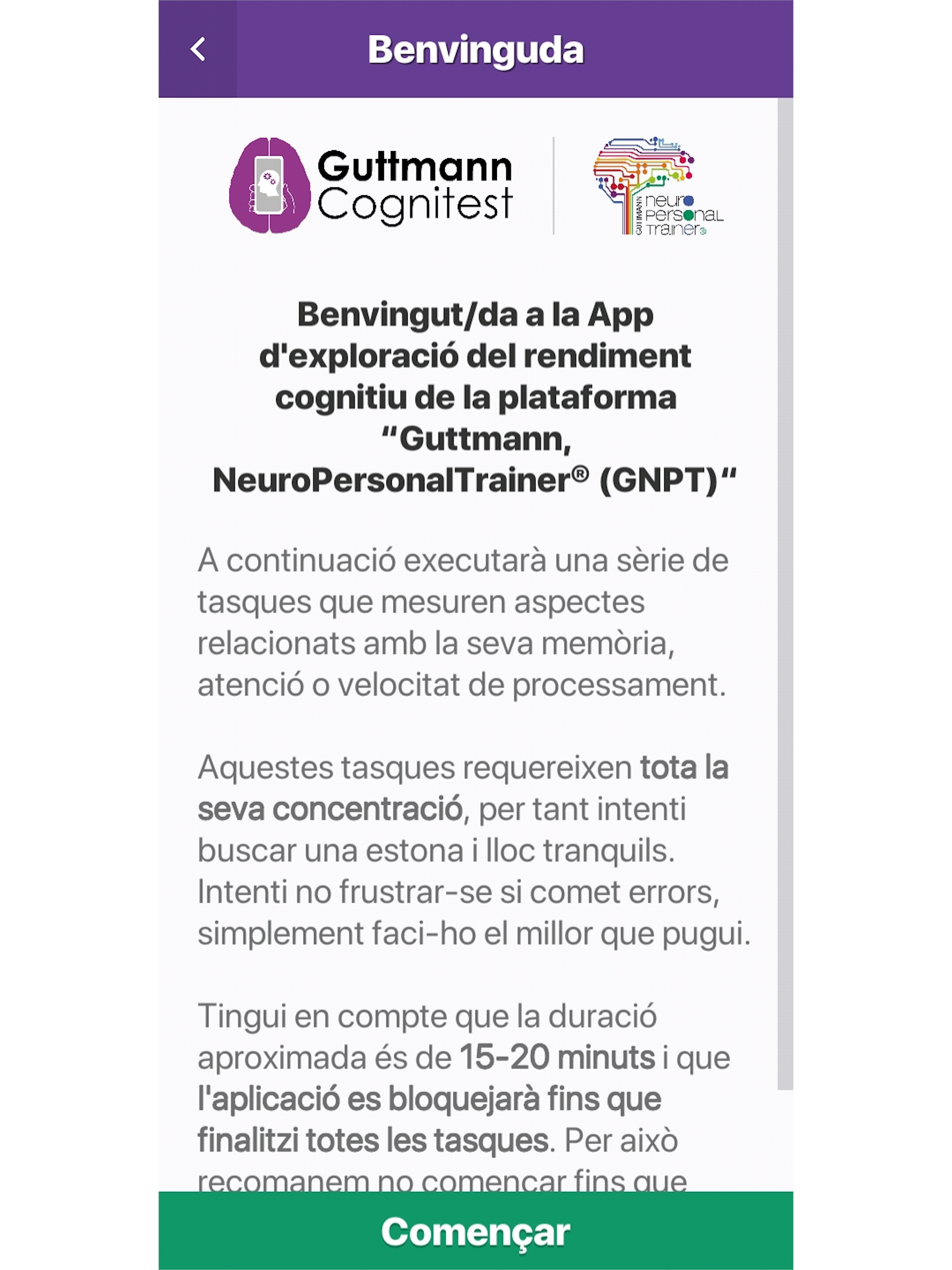 Guttmann Cognitest screenshot 9