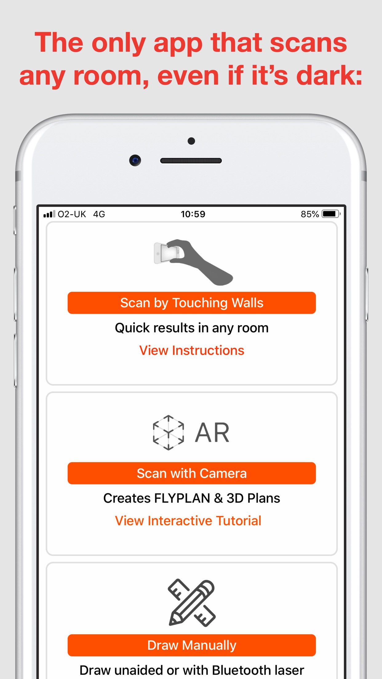Screenshot do app RoomScan Classic