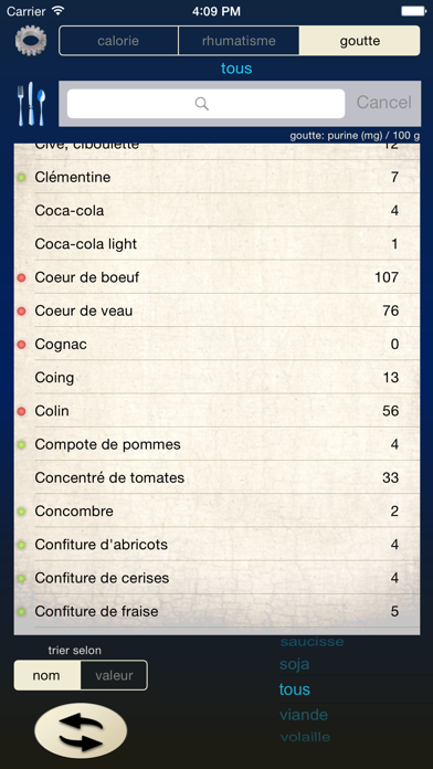 Screenshot #3 pour Purine-kcal-Rhumatisme