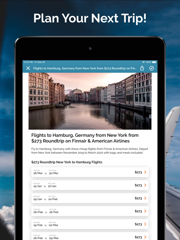 I Know The Pilot. Flight Deals iPad screenshot 4 - Travel app