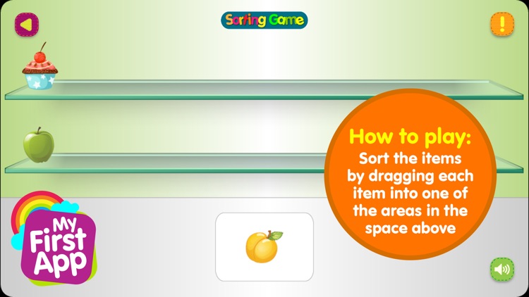 Sorting game for preschool kid