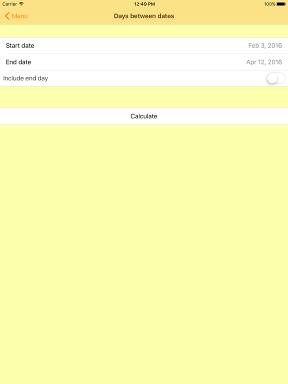 The Date Calculator PRO iPad screenshot 2 - Utilities app