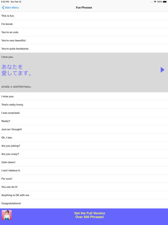 Speak Japanese Phrasebook Lite iPad screenshot 5 - Travel app