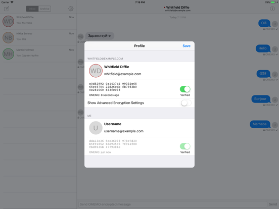 ChatSecure Messenger iPad app afbeelding 6