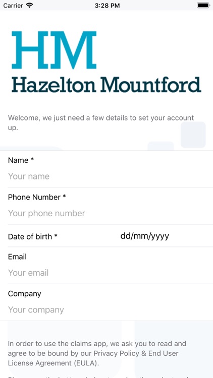 Hazelton Mountford Claims App