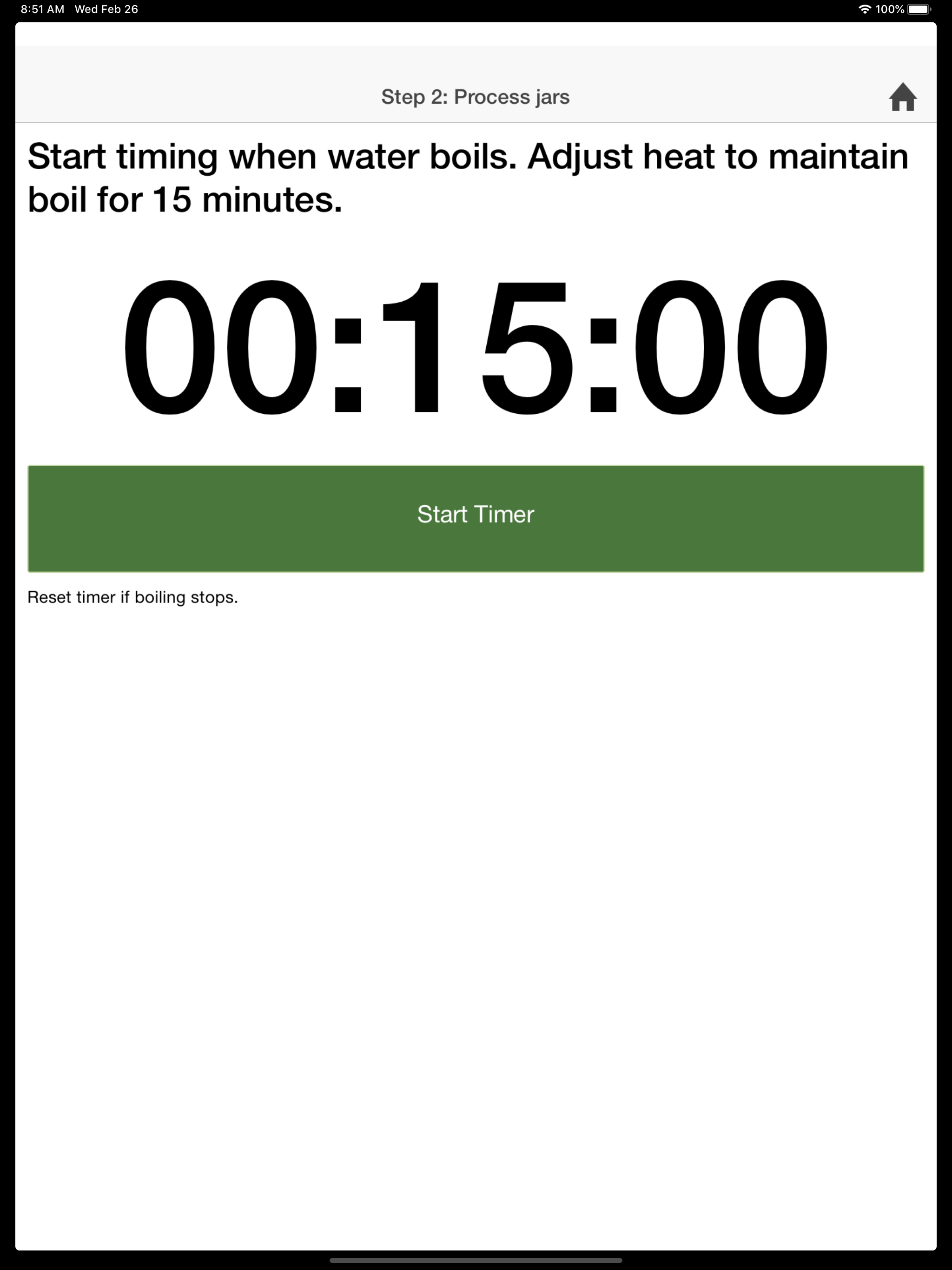 Canning timer & checklist