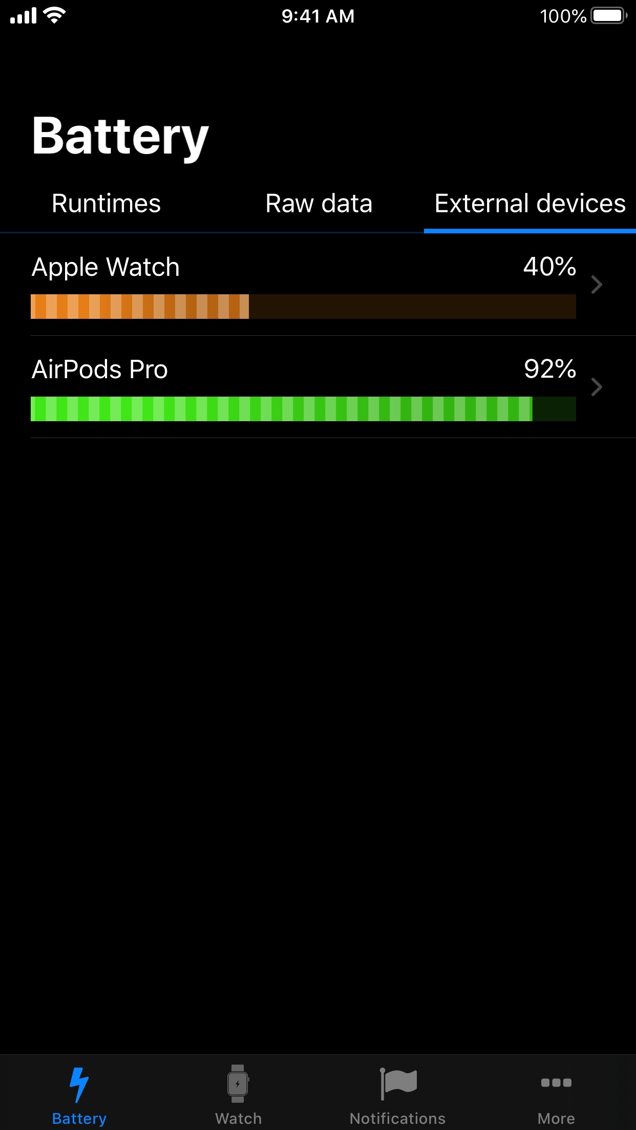 Screenshot do app Battery Life