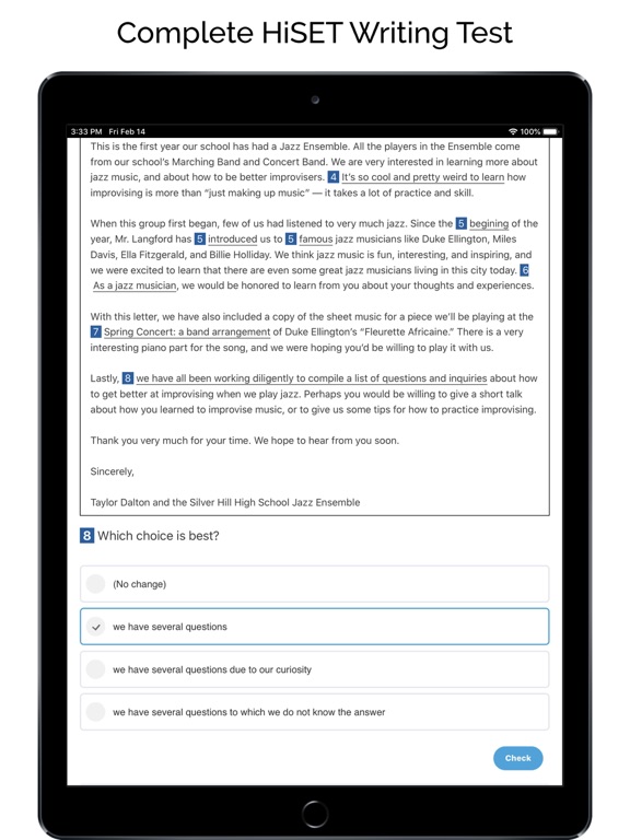 HiSET® Test Prep iPad screenshot