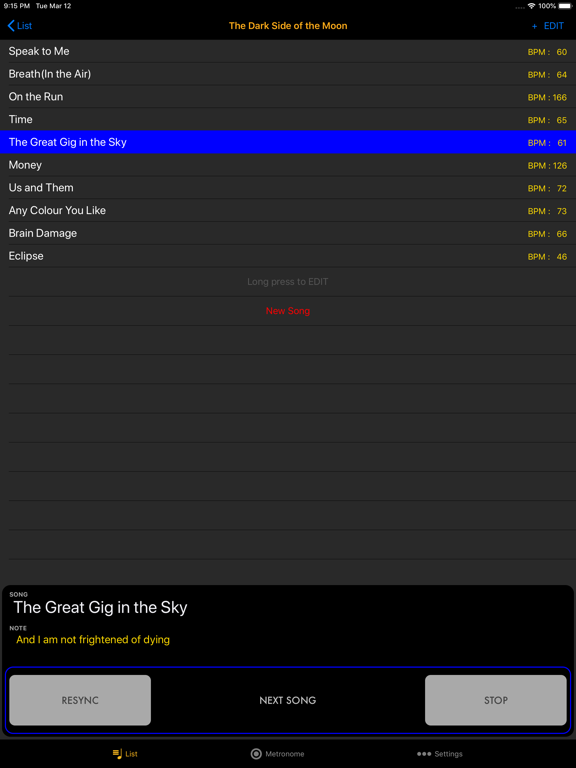 Live Metronome iPad screenshot 4 - Music app