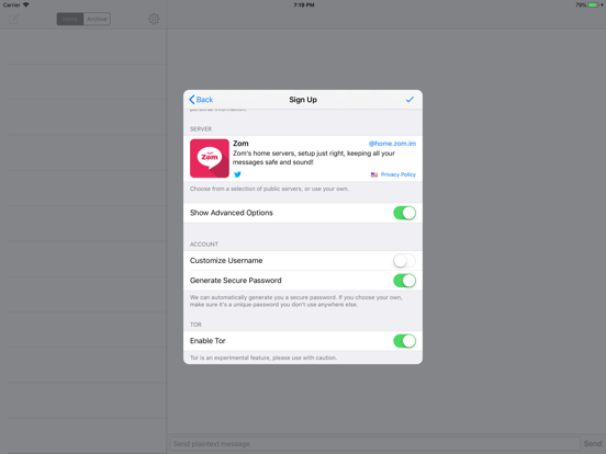ChatSecure Messenger iPad app afbeelding 4