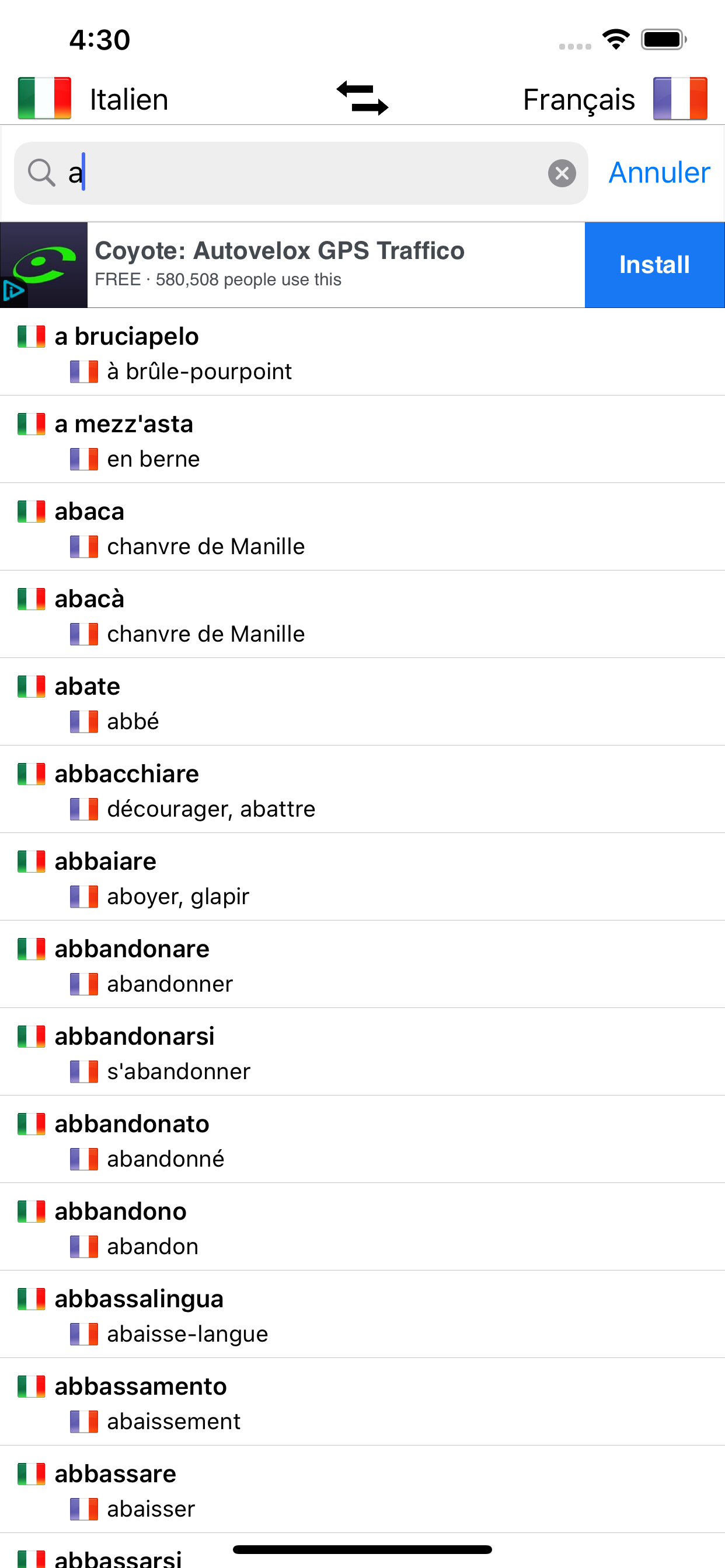 Dictionnaire Italien-Français screenshot 6