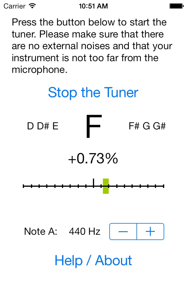 Chromatic Instrument Tuner screenshot 2