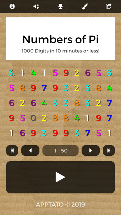 Pi Digits Memory Game Screenshot