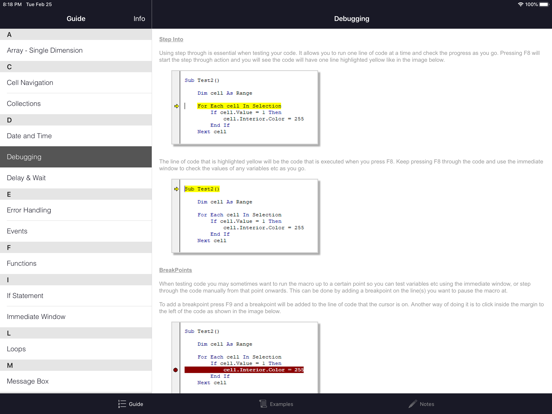 Screenshot #5 pour VBA Guide For Excel
