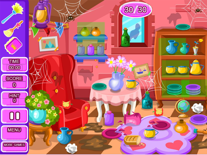 Princess room cleanup games