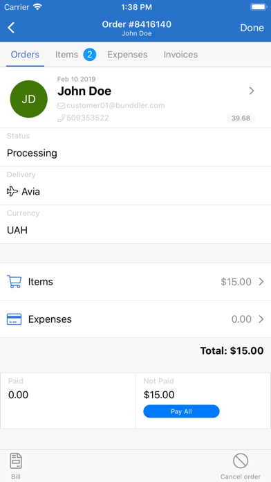 Bunddler iPhone screenshot 1 - Business app