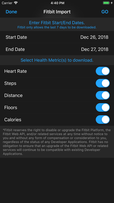 GO HeartRate Pedometer Fitness Screenshot