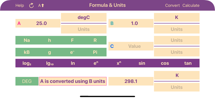 Formula and Units