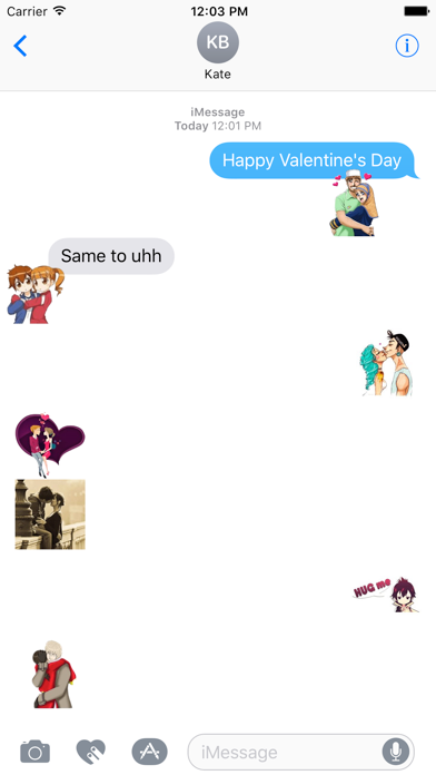 Screenshot 1 of Valentine Romance Sticker App