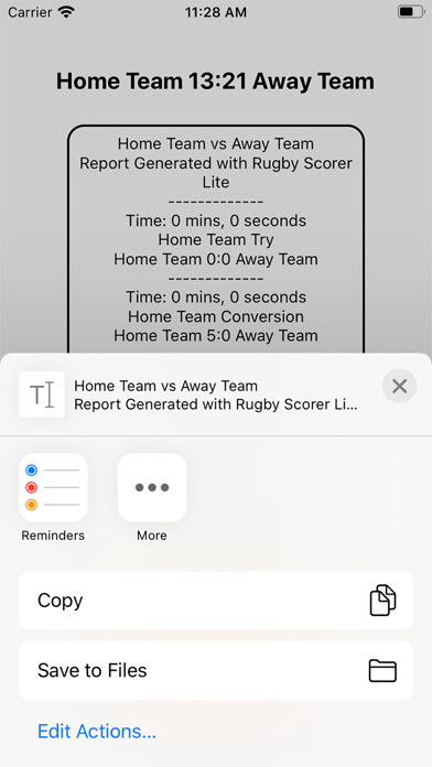 Screenshot #3 pour Rugby Scorer Lite
