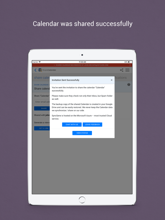 Easy Sync & Share Calendar iPad screenshot