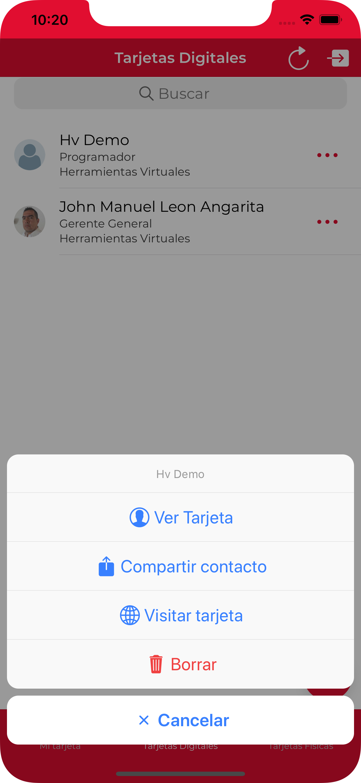 Tarjetero Virtual