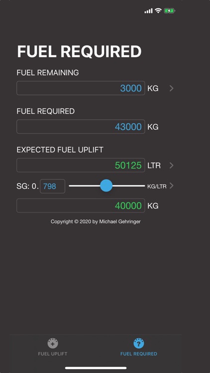 Fuel Uplift