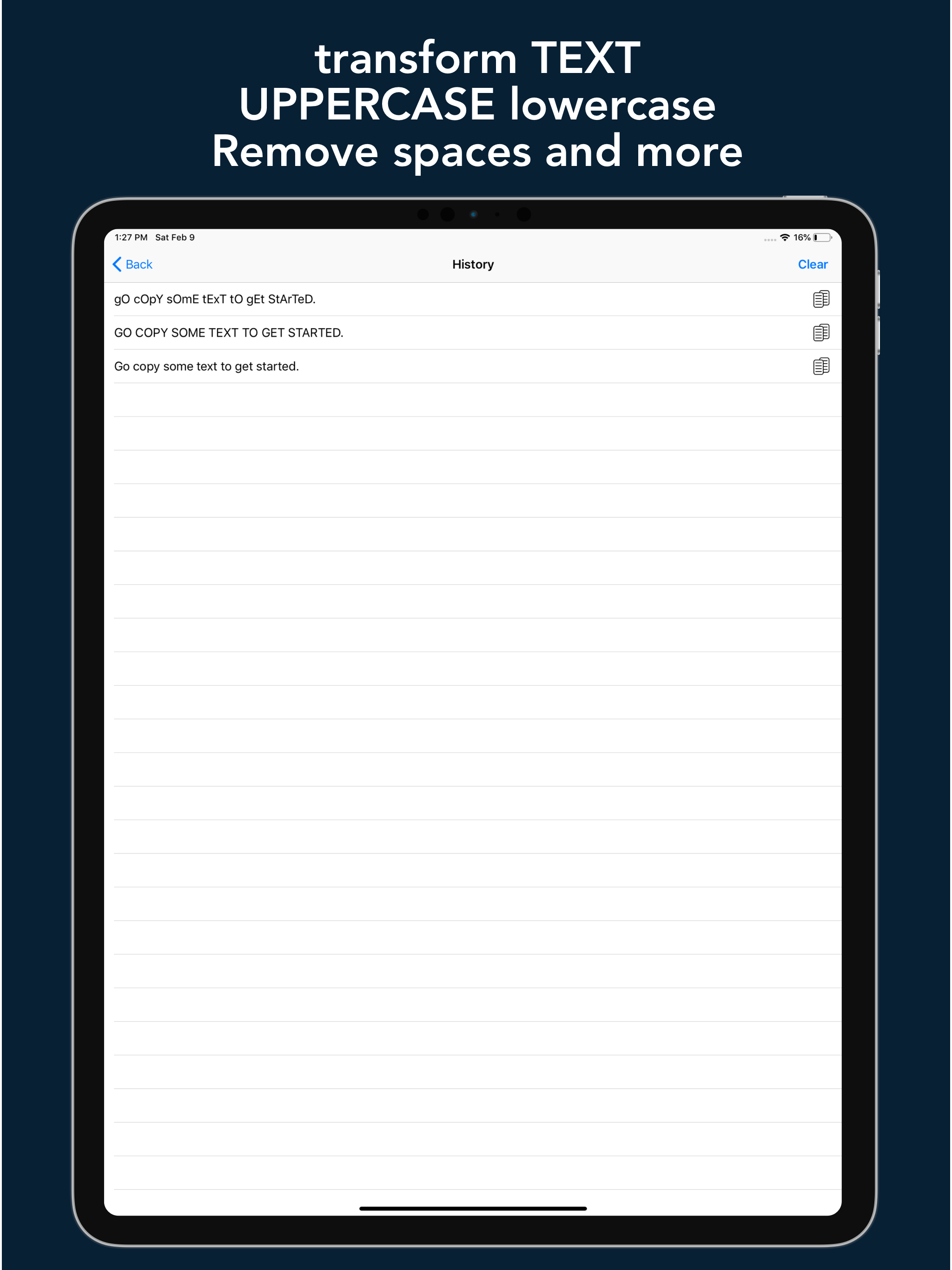 Transform Text App