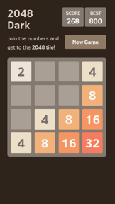 2048 dark mode screenshot