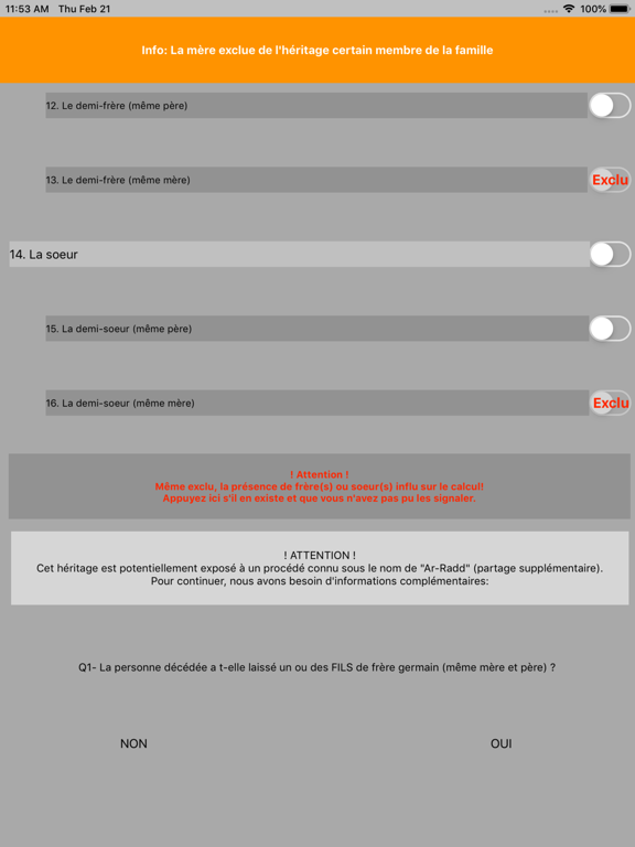 calcul of inheritance iPad screenshot 6 - Utilities app