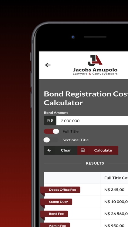 Jacobs Conveyancing Calculator