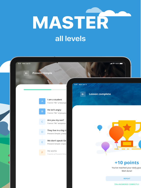 Grammar TOP: Learn English App iPad screenshot 3 - Education app