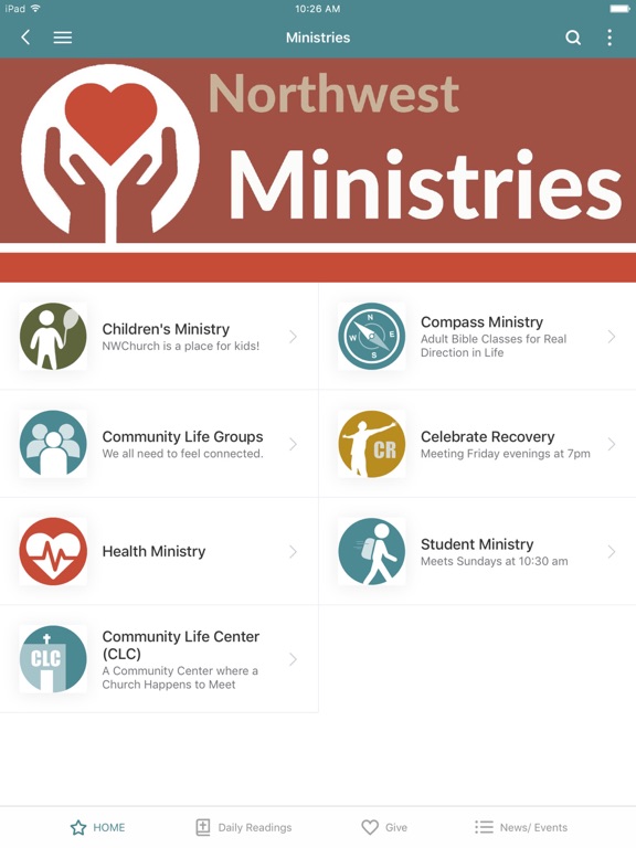 Northwest Church iPad screenshot 2 - Lifestyle app