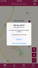 Blacksburg Transit screenshot