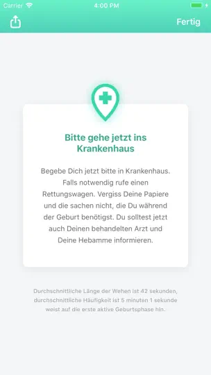 Screenshot von Wehen - Wehenzähler 9m auf dem iPhone 5